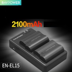Bộ pin sạc Ravpower EN-EL15 cho máy ảnh Nikon
