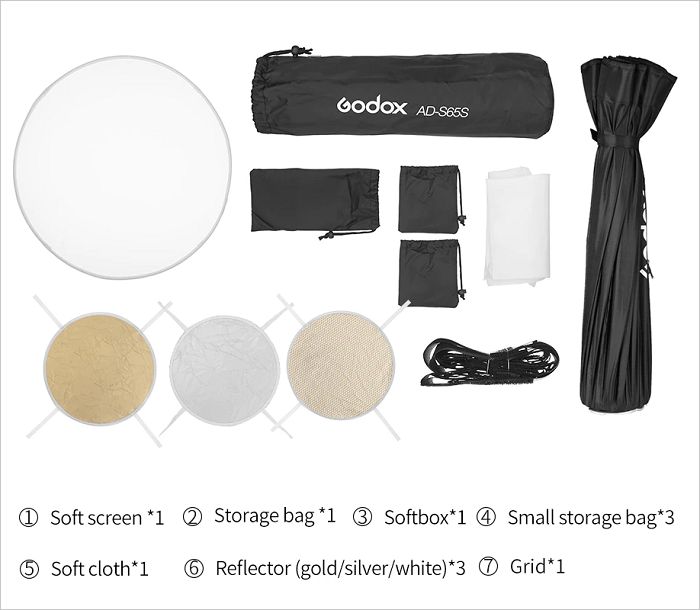 Softbox tổ ong thao tác nhanh Godox AD-S65S giá rẻ hà nội