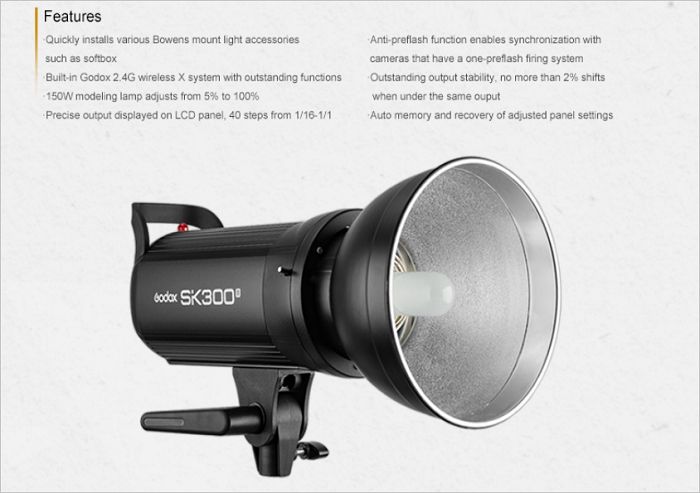 Đèn Flash studio godox SK300II thiết bị studio