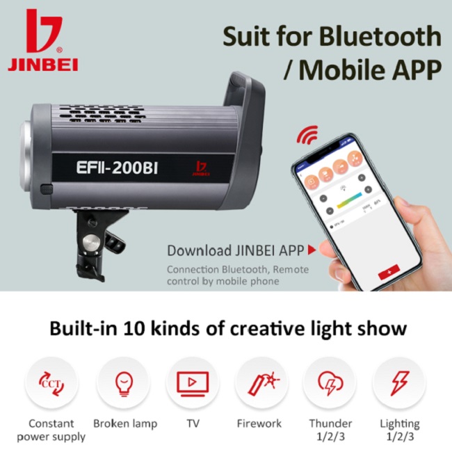 Đèn led studio Jinbei EFII-200Bi hàng nhập khẩu