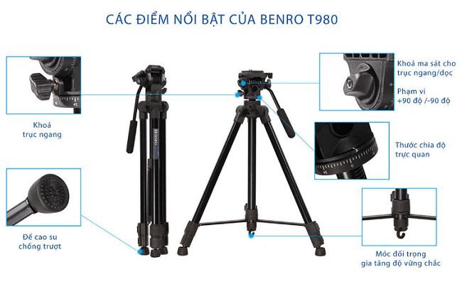 Chân máy ảnh Benro T980 nhập khẩu