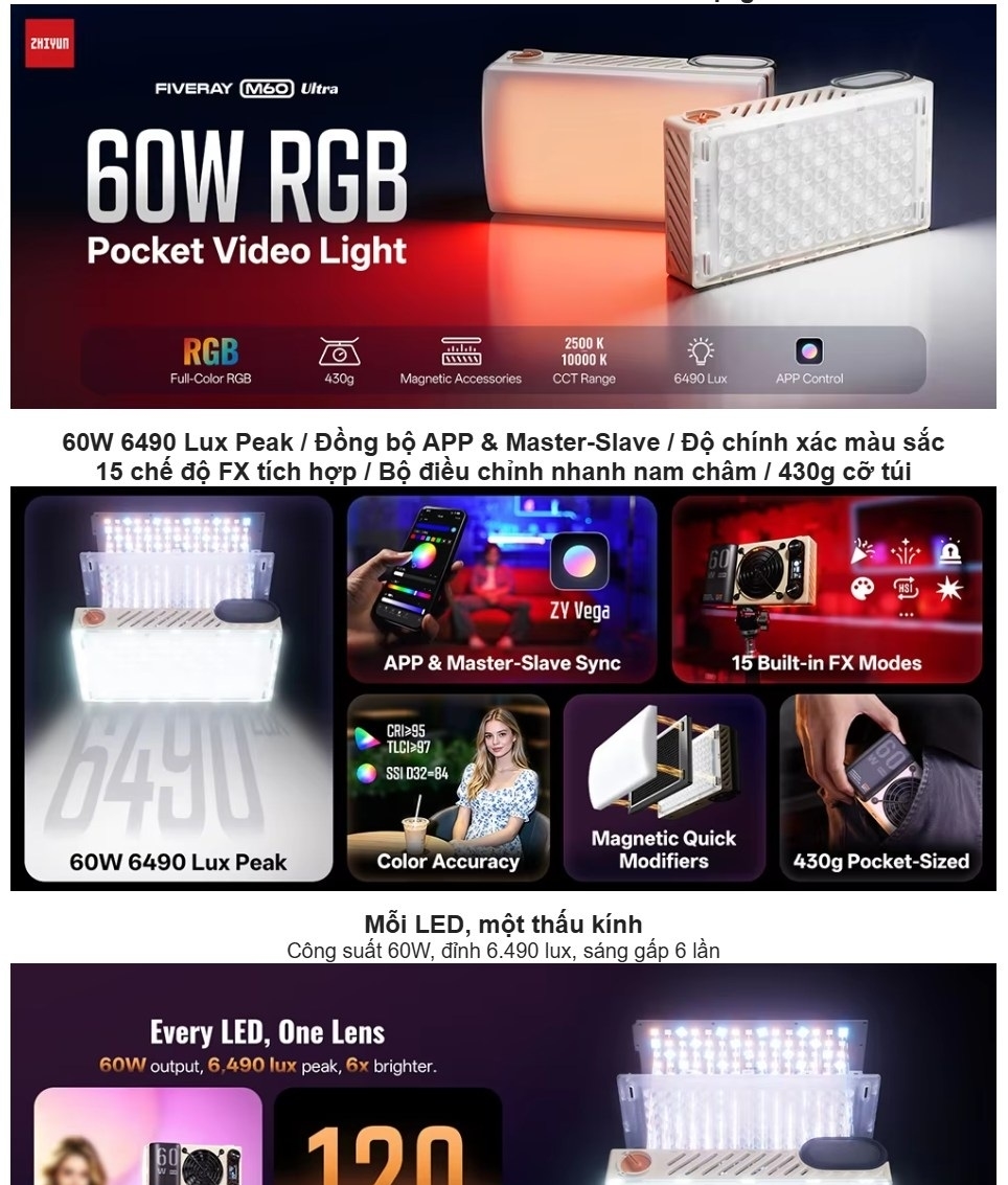 Den Led Zhiyun Fiveray M60 Ultra Rgb 8 Hlstudio 001