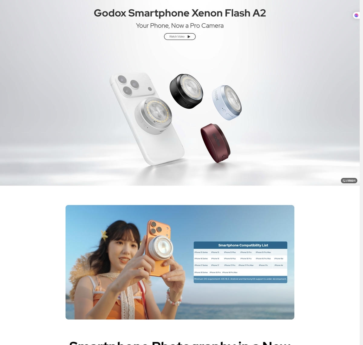 Godox A2 Xenon Den Flash Led 2In1 Cho Dien Thoai Thong Minh 02 Hlstudio 001