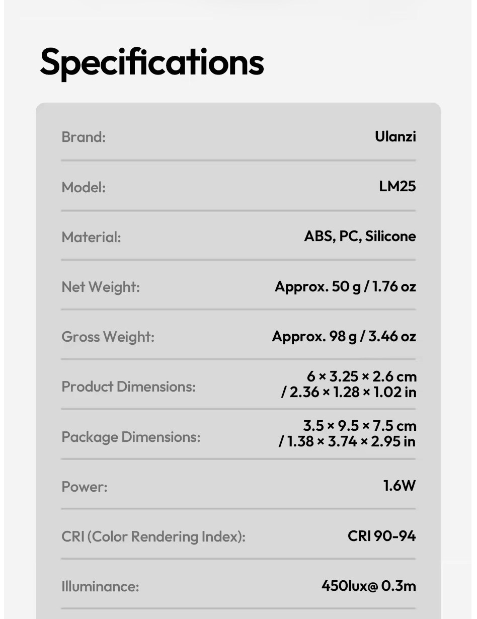 Ulanzi Lm25 Den Led Magnetic Quick Cho Dji Action 6 Nano L317 8 Hlstudio 017