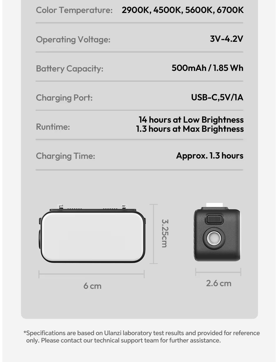 Ulanzi Lm25 Den Led Magnetic Quick Cho Dji Action 6 Nano L317 8 Hlstudio 018